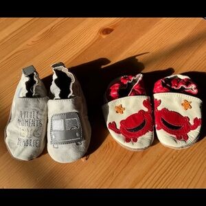 Robeez Leather Moccasins - Crab and Little Moments - 0-6months
